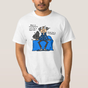 Camiseta Humor então terminado incompleto do casamento