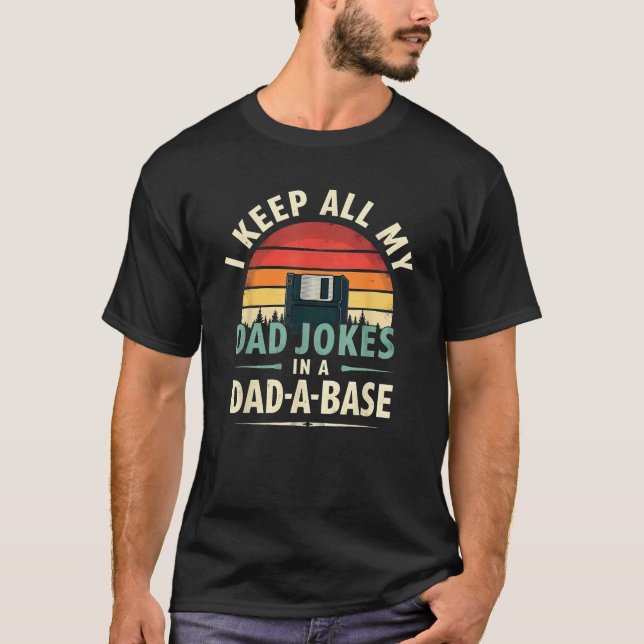 Camiseta Humor Eu Mantenho Piadas Pais Em Um Pai Base (Frente)
