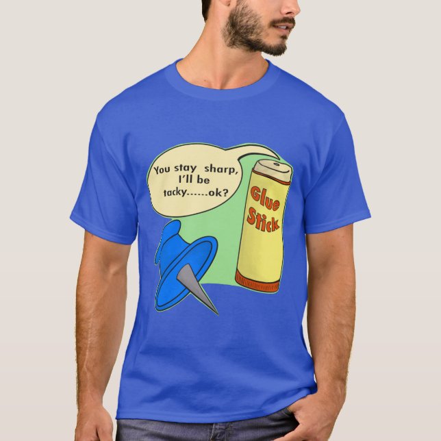 Camiseta Humor feliz com uma piada de escritório. (Frente)