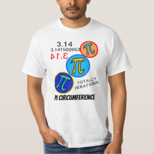 Camiseta Humor Matemático 3,14 Pi Amarelo Laranja Azul
