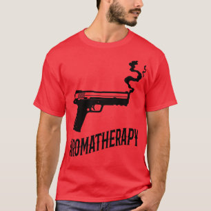 Camiseta Humor Proprietário de Armas AromaTherapia