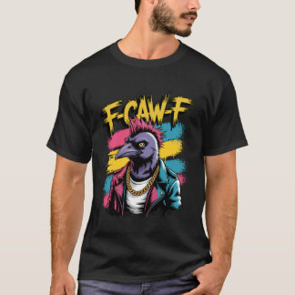 Camiseta Humor Punk F-Caw-F Corvo Engraçado FCAWF Meme de C