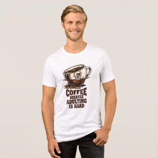 Camiseta Humor Relacionável de Adulto Amante de Café