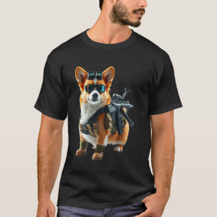 Camiseta Humor Tático de Corgi para Amantes de Cães, Homens
