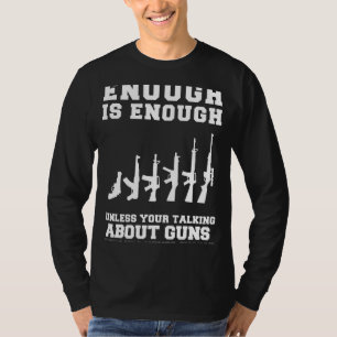Camiseta Humor trancado e carregado! Chega de armas Tee