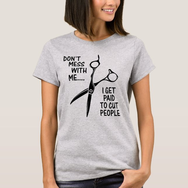 Camiseta Humorista Cabeleireiro Tesoura (Frente)
