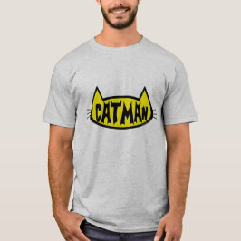 Camiseta Humorística Cabeça de Gato CATMAN - dupla