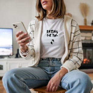 Camiseta Humorística impressão digital de gravidez preta