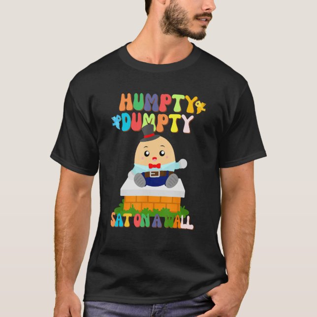 Camiseta Humpty Dumpty Sat on a Wall for Kids Toddler Boys  (Frente)