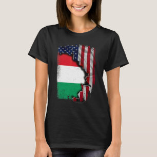 Camiseta Húngaro RAÍZES  Meia Bandeira Americana Patriota H