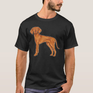 Camiseta Húngaro Vizsla Cute Cartoon Pointer Dog Em Pé