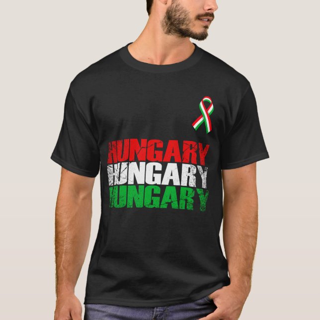 Camiseta Hungria, Bandeira da Hungria. (Frente)