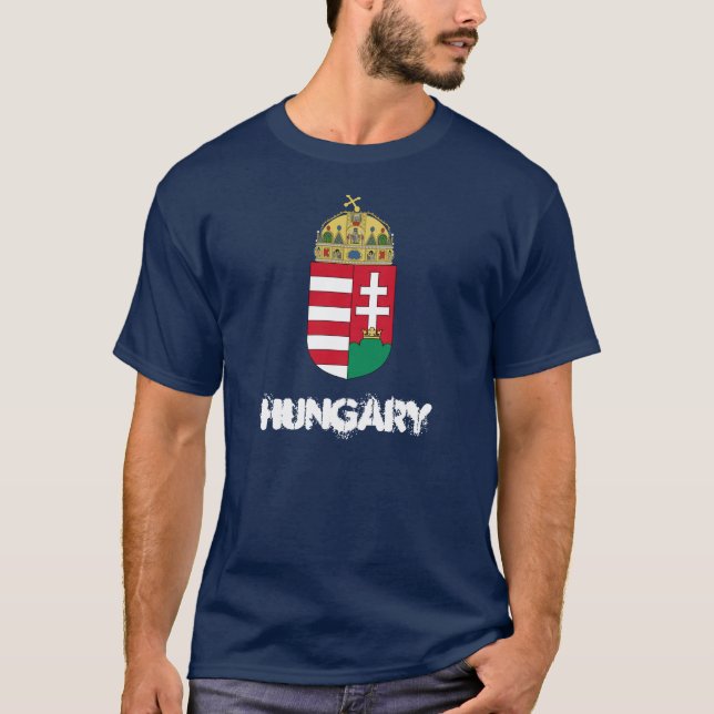 Camiseta Hungria com casaco de armas (Frente)