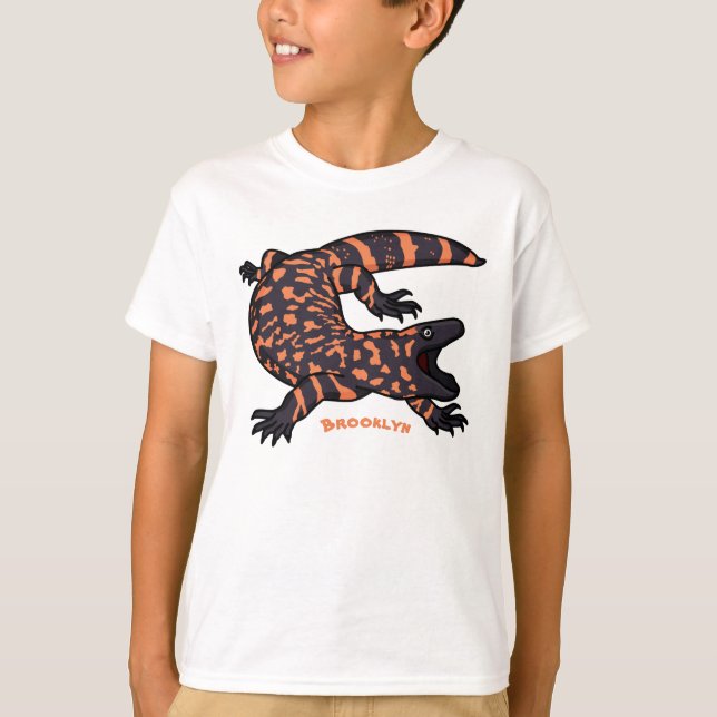 Camiseta Hungry gila monster lizard cartoon illustration (Frente)