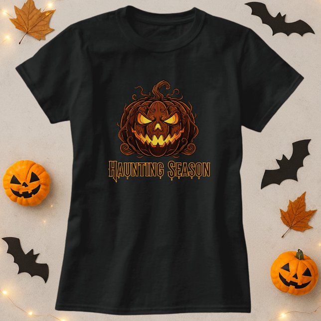 Camiseta Huning Season Pumpkin Jack-O'Lanterna (Criador carregado)