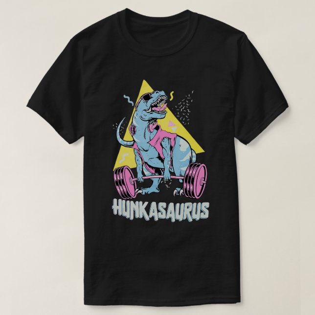 Camiseta Hunkasaurus rex Dinossaur Engraçado Gym Workout (Frente do Design)