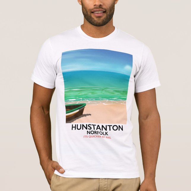 Camiseta Hunstanton Norfolk Beach poster de viagens (Frente)