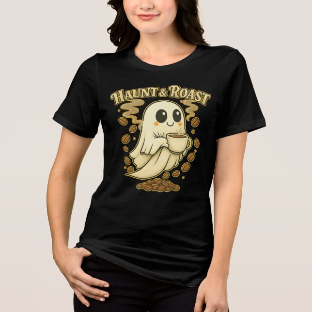 Camiseta Hunt & Roast Halloween Cute Coffee (Frente)