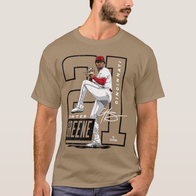 Camiseta Hunter Greene Cincinnati MLB Baseball Players MLBH (Frente)