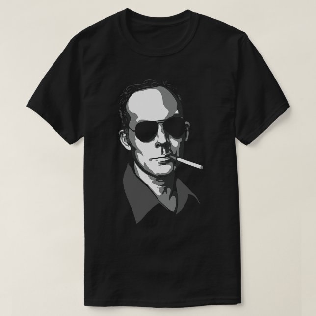 Camiseta Hunter S Thompson Greyscale (Frente do Design)