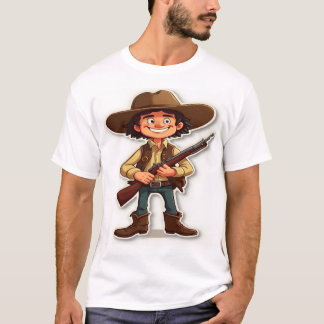 Camiseta Hunter Spirit - Cartoon Gunman Graphic Tee