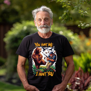 Camiseta Hunter Torna-se Urso Caçado caçando Humorístico