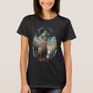 Camiseta Hunter's Haven Epic Deer Standing In Mountain View