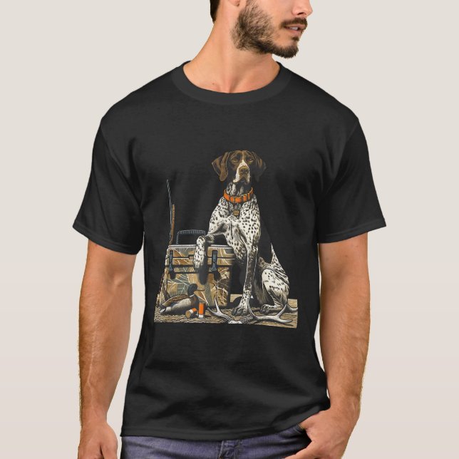 Camiseta Hunting Dog Inter Bird Dog Duck Hunter Camo Retrie (Frente)