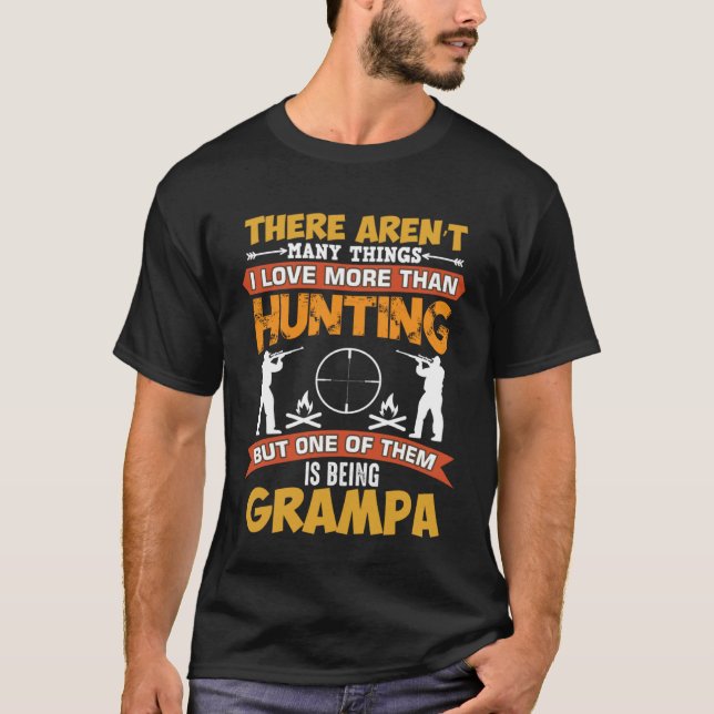 Camiseta Hunting Grampa  New Grampa Pregnancy Announcement (Frente)