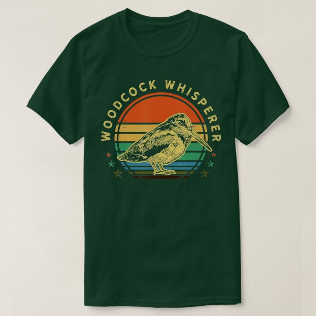 Camiseta Hunting Woodcock bird retro sunset funny whisperer (Frente do Design)