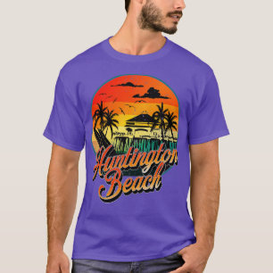 Camiseta Huntington Beach Pier Vintage Sunset Surfboard Sur