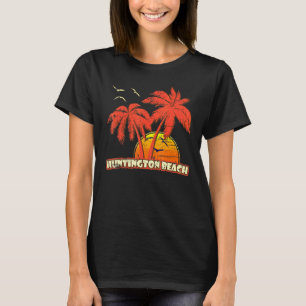 Camiseta Huntington Beach Summer Palm Trees 80s Beach Sunse