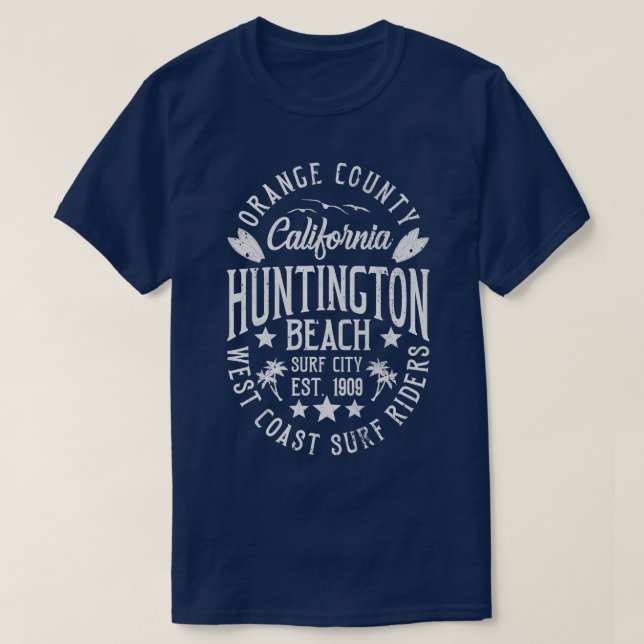 Camiseta Huntington Beach Surf City Orange County Californi (Frente do Design)