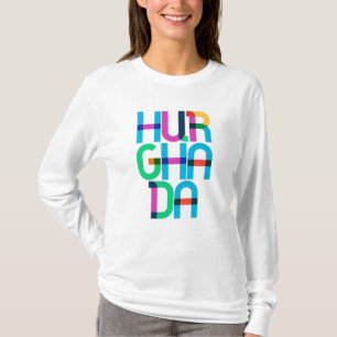 Camiseta Hurghada Egito Letras de Pop Art