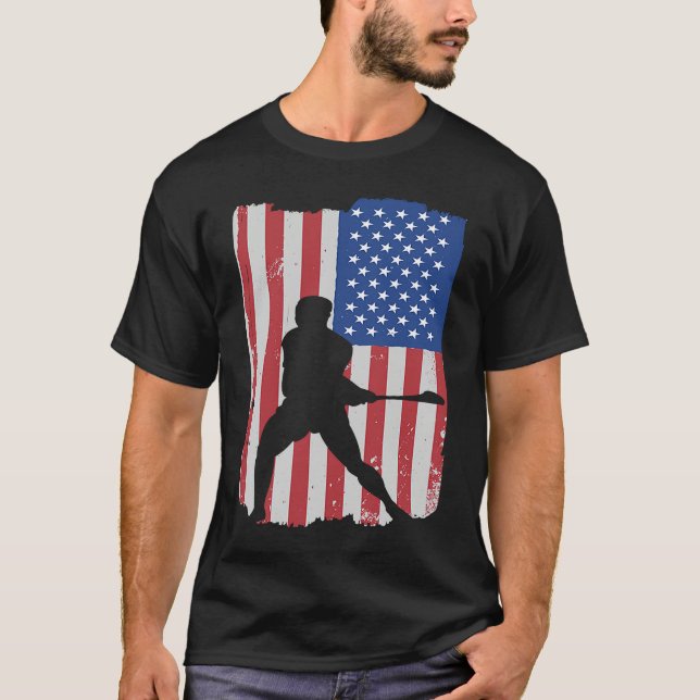 Camiseta Hurling Player American Flag (Frente)