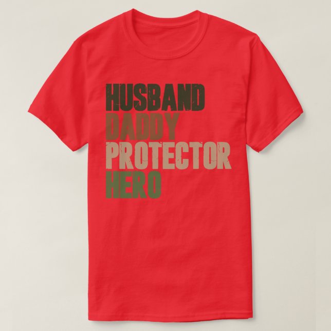 Camiseta Hus Hero de Proteção de Pai (Frente do Design)