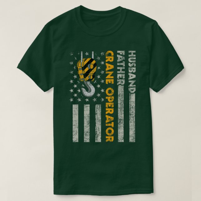 Camiseta Hus Padre Crane Construction Worker TShi (Frente do Design)