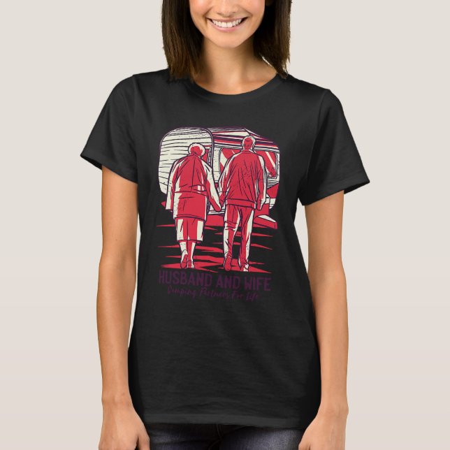 Camiseta Husband And Wife Camping Partners Beautiful (Frente)