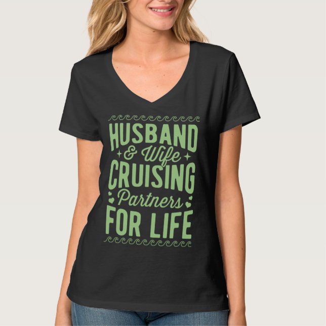 Camiseta Husband And Wife Cruising Partners For Life Annive (Frente)