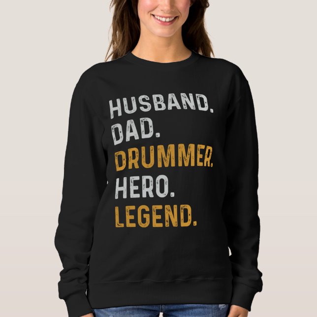 Camiseta Husband Dad Drummer Hero Legend Drummer Daddy (Frente)