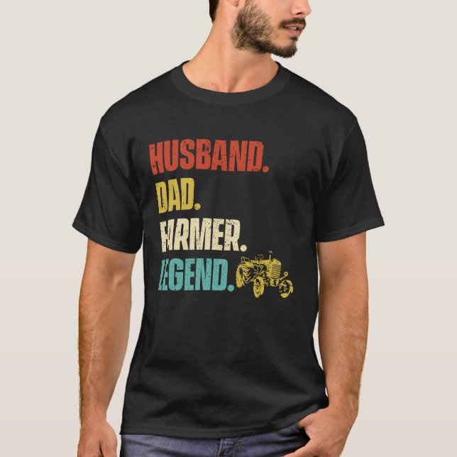Camiseta Husband Dad Farmer Legend (Frente)
