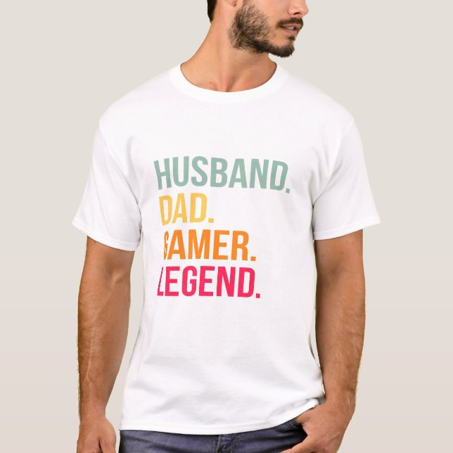 Camiseta Husband Dad Gamer Legend (Frente)