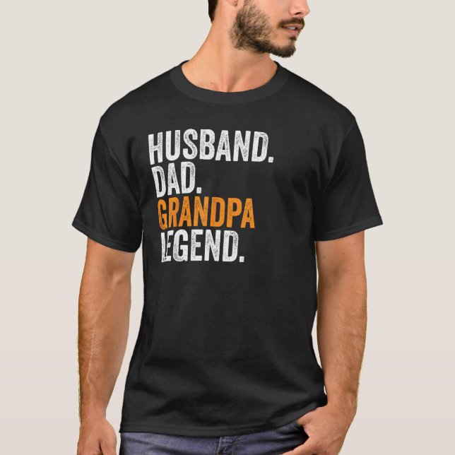 Camiseta Husband Dad Grandpa Legend  Occupation Office (Frente)