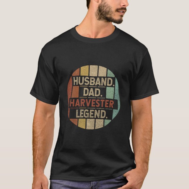 Camiseta Husband Dad Harvester Legend (Frente)