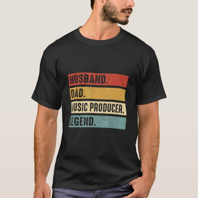 Camiseta Husband Dad Music Producer Making Beats Beat Maker (Frente)