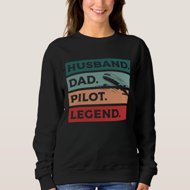Camiseta Husband Dad Pilot Legend Aviation Aviator (Frente)