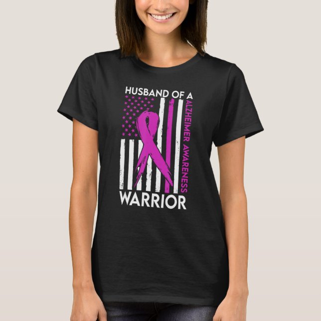 Camiseta Husband Of A Warrior Alzheimer Awareness Support S (Frente)
