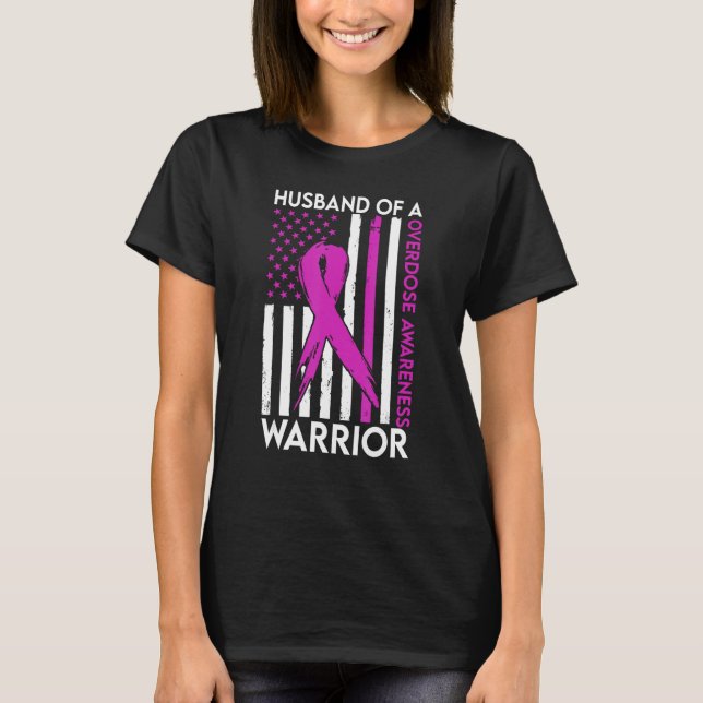 Camiseta Husband Of A Warrior Overdose Awareness Support Sq (Frente)