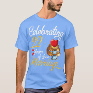 Camiseta Husband & Wife Celebrating 22 Years Of Love Marria