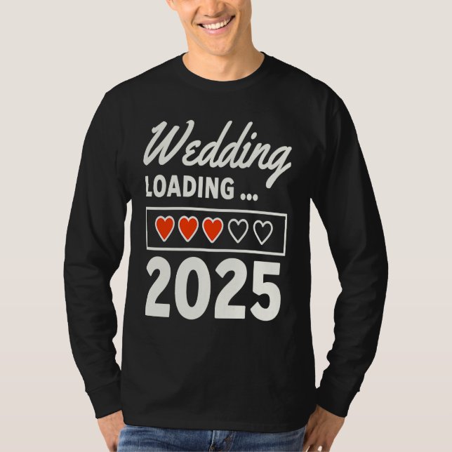 Camiseta Husband Wife Wedding 2025 Matching Wedding Engagem (Frente)